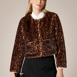 J.CREW Faux-fur lady jacket in leopard print